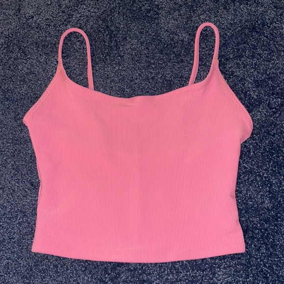 Onzie Tops Onzie Pink Rib Cropped Tank Poshmark